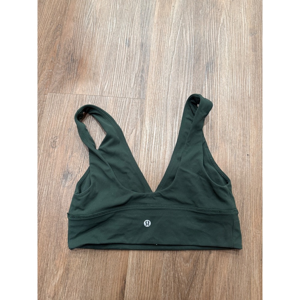 Lululemon Align Bra Light Support Forest Green Nulu V-Neck Yoga Bra Size 8‎